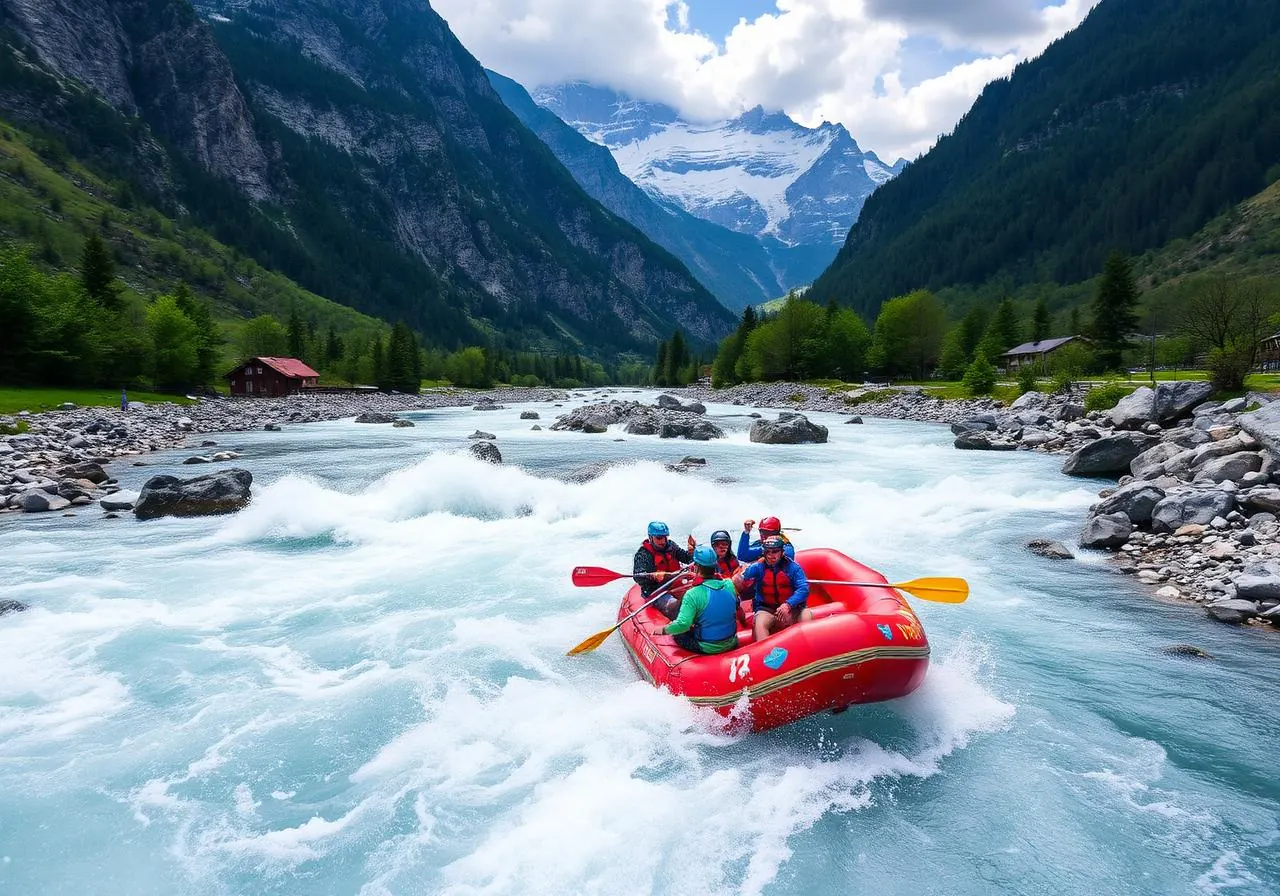 Rafting in den Schweizer Alpen